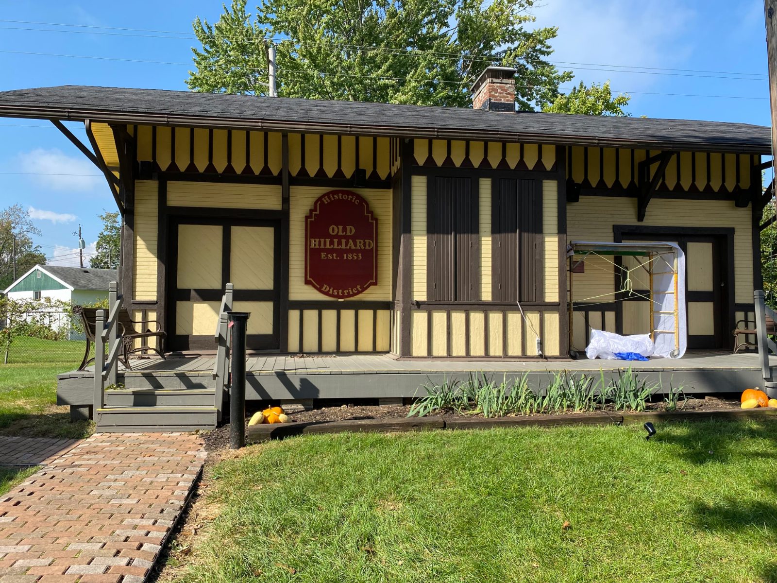 The historic train station at the Hilliard, Ohio Historical Society