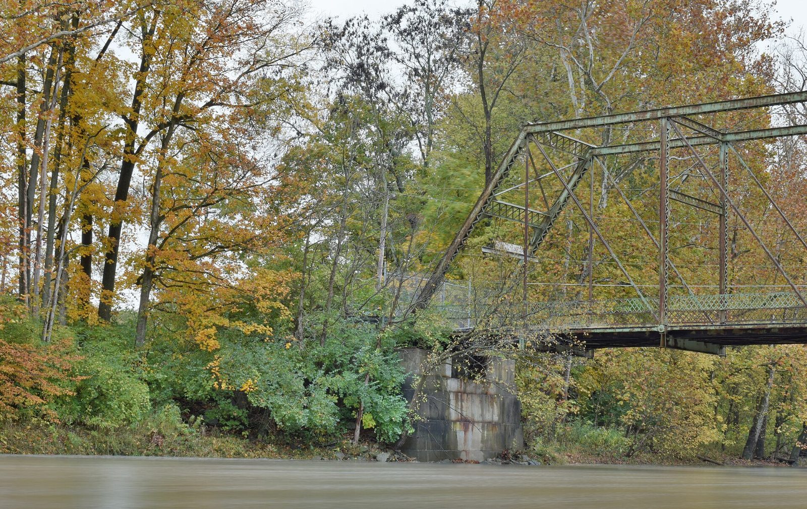 The Thomas covered bridge and creek in Powell, Ohio
